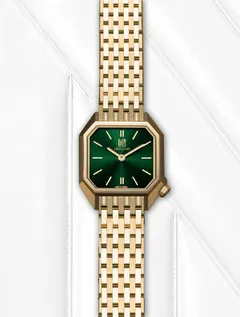March LA.B Lady Mansart Emerald, gold PVD case