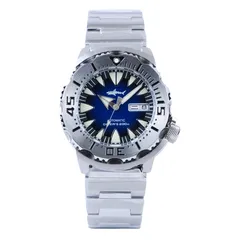Heimdallr Sharkey Ocean Monster with blue dial and steel bezel on steel bracelet