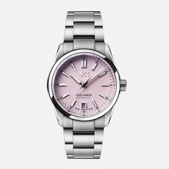 Christopher Ward C63 Sealander Automatic 36mm, Pink dial on Bader bracelet