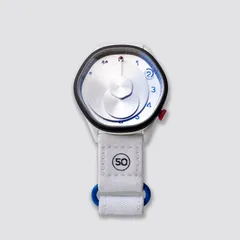 Anicorn The Moon Time in white Cerakote with a sculpted lunar dial on a white textile strap
