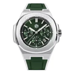 San Martin SN075-G-B with sunray green dial on green two-tone rubber strap