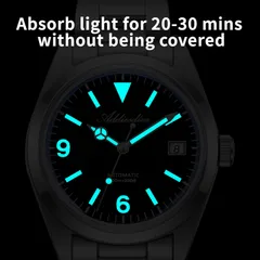 Addiesdive AD2556 lume shot of the BGW9 version, glowing blue