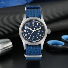 Militado ML05 (VH31) with blue field dial on blue nylon strap