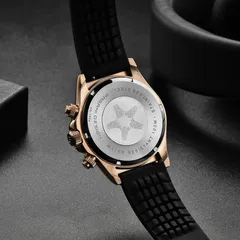 Pagani Design PD-1664 solid caseback with starfish engraving and "Water resistant 100M"