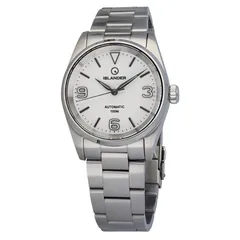 Islander Manhasset with pure white 3-6-9 dial on 3-link steel bracelet