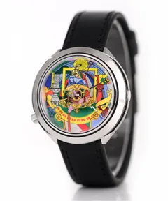 Mr Jones Odyssey, three-quarter view of the steel case with the crown at 8 o'clock