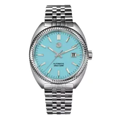 San Martin SN069-G with light blue dial on 5-link bracelet