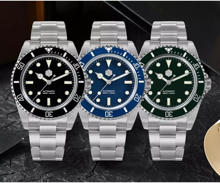 San Martin SN006-G-B1 in black, blue and green with Mercedes hands