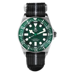 Tactical Frog Titanium FX-Diving V4 with green dial and green bezel on nylon strap