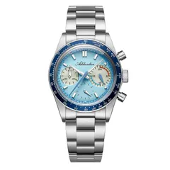 Addiesdive AD2539 with light blue dial, cream sub-dials and blue bezel