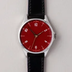 anOrdain Model 1 38mm Oxblood, vitreous enamel dial, on black shell cordovan strap