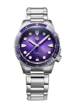 Zelos Mako 300m Diver, purple fumé guilloché dial, purple sapphire bezel