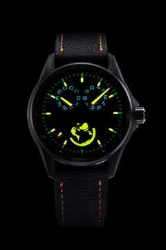 Zelos Spearfish Dual Time Carbon Supernova lume shot