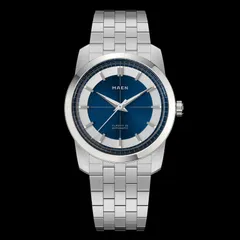 MAEN Classic 36 M7.2.1 with midnight blue dial on flat-link bracelet