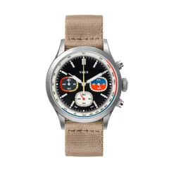 Vaer RS1 Rally Chronograph Panda 40mm on khaki nylon strap