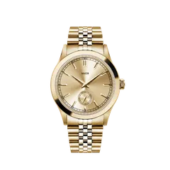 Vaer C1 Ceremony Gold 34mm, gold-tone case, on gold jubilee bracelet