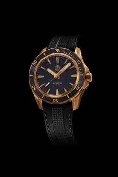 Zelos Swordfish Bronze 300m Diver NH35, black sand dial and black bezel