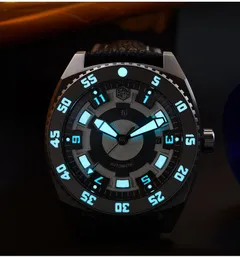 San Martin SN027-T2 lume shot showing BGW-9 on dial and bezel