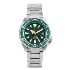 Heimdallr Titanium SKX007 with green dial and green ceramic bezel on titanium bracelet