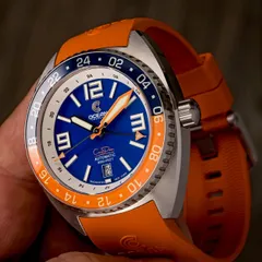 Ocean Crawler Core Diver GMT Swiss Automatic, Blue/Orange
