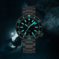 Addiesdive H6/AD2523 in the dark, markers, hands and bezel scale glowing