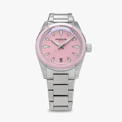 Nodus Unity Vitreous Pink, pink enamel dial