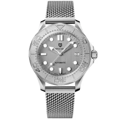 Pagani Design PD-1818 "White" with brushed silver-grey dial on Milanese mesh bracelet