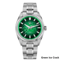 Watchdives WD0003C Elementum with green ice-crack dial and green chapter ring