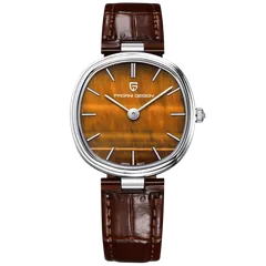 Pagani Design PD-1825 with brown tiger's-eye-look dial on brown leather strap