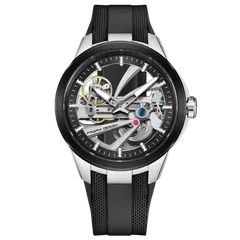 Pagani Design PD-YS030 with steel case, black bezel and black chapter ring on black rubber strap