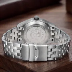 Addiesdive AD2562 engraved solid caseback ("water proof 200m") and fold-over clasp with flip-lock