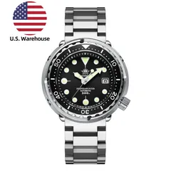 Addiesdive H5 with black dial printed "Deepseahunter" (U.S. warehouse listing photo)