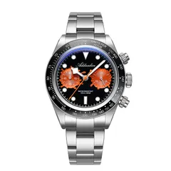 Addiesdive AD2520 with black dial and orange paint-splash sub-dials