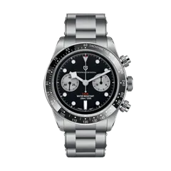 Pagani Design PD-1718 chronograph with black dial and silver sub-dials on Oyster bracelet