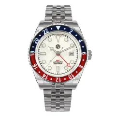San Martin SN005-GMT-4 with enamel white dial