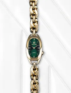 March LA.B Oblongue Emerald, gold PVD case