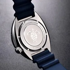 Pagani Design PD-1696 solid caseback with turtle engraving, "Water resistant 200M" and "PD-1696"