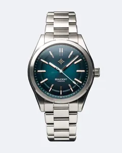 Beaucroft Element with ocean blue gradient with sunburst finish dial on steel bracelet
