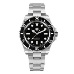 San Martin SN0111-T-A1 titanium diver with Mercedes hands and red TC4 dial text