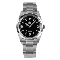 San Martin SN021-G-B1 with black 3-6-9 dial, applied markers and hexagon logo