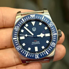 Watchdives EXD-40 automatic with blue no-date dial and blue ceramic bezel