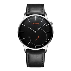 Cadisen C2029 with black dial on a black leather strap