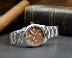 Cincinnati Watch Company P-40 A-11 Pilot, mocha mousse grained dial, on steel bracelet