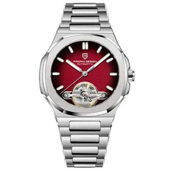 Pagani Design PD-YS025 with red gradient dial on steel bracelet