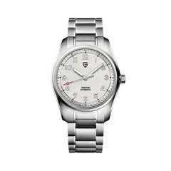 Pagani Design PD-1717 with white dial on steel bracelet