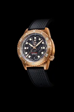Zelos Mako V2 500m Diver in bronze, meteorite dial, bronze bezel