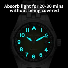Addiesdive AD2562 green version in the dark, numerals and hands glowing blue