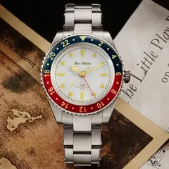 San Martin SN005-G GMT with white enamel dial