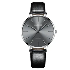 Cadisen C6136 with dark grey sunburst dial on a black leather strap
