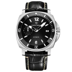 Pagani Design PD-1820 with black dial on black leather strap